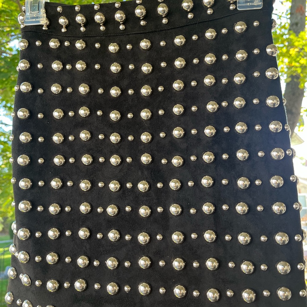 Missguided Black Mini Skirt with Silver Studs